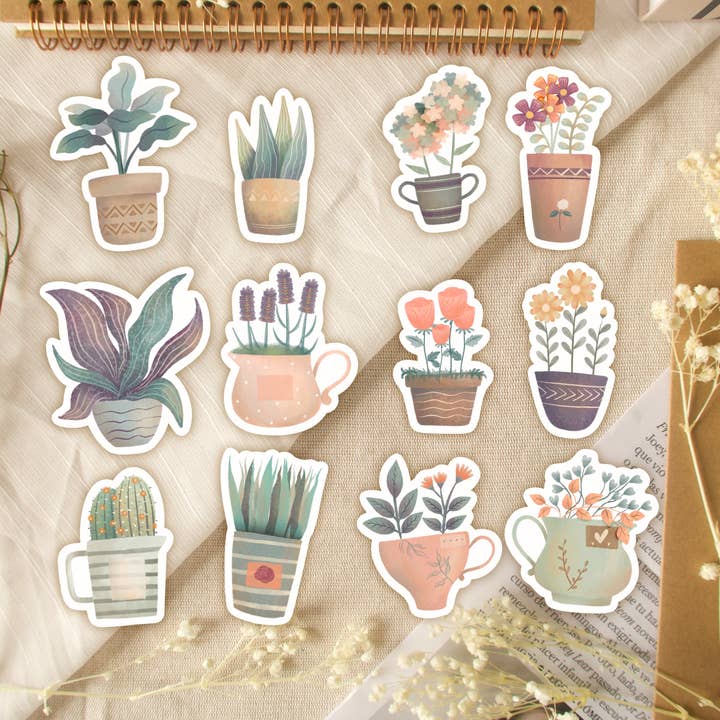 Pack Autocolante Pote Planta por atacado de ponyolaconca