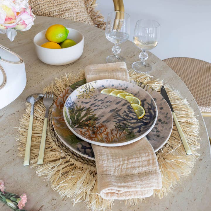 Novastyl - Wholesale Dinner Plate - CORFOU dessert plate 20cm in blue stoneware3