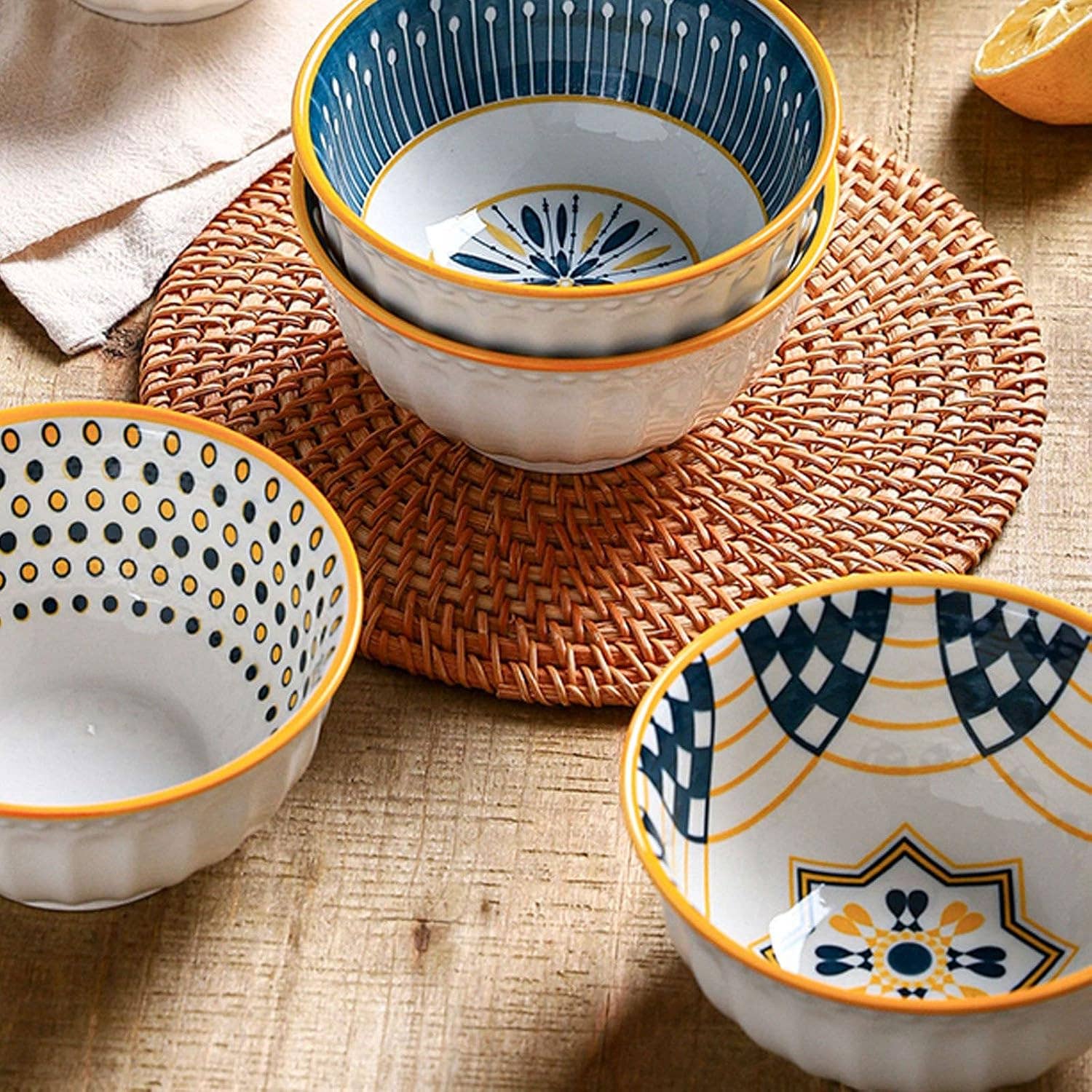 SERENITA - Vendita all'ingrosso Insalatiera - Set di 6 ciotole mini in ceramica per riso, ciotole da portata per zuppa di miso2