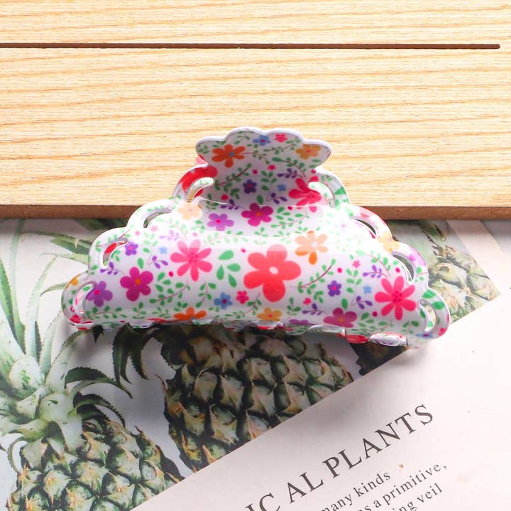 NINEXIS - Wholesale Hair Clip - Women's - CWAHA1419_ACETIC ACID PLANT FLOWERS IRREGULAR HAIR CLAW CLIP4