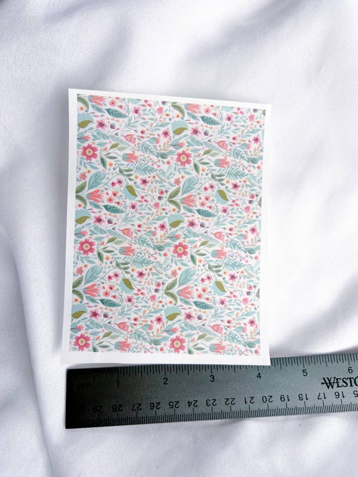 Floral Transfer Sheet (f4) for wholesale by Charm and Clay