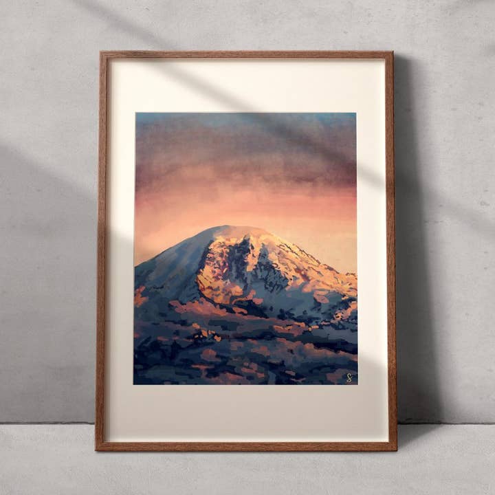 Mount Rainier Print for wholesale by Sydney Brooke Art