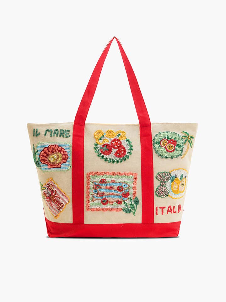 Postal desde Italia — bolso tote adornado con cuentas en forma de barco para venta al por mayor de America & Beyond