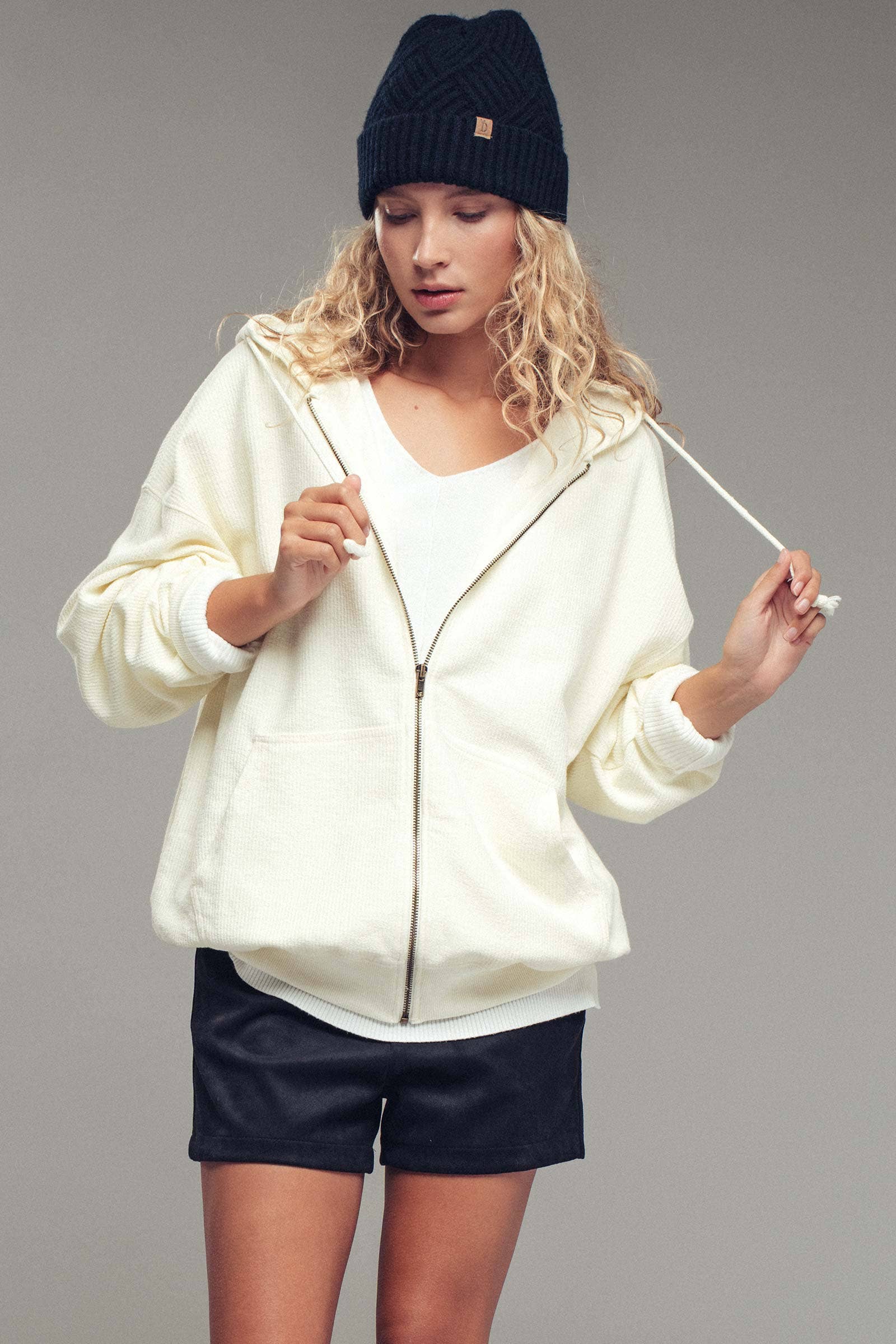 Urban Daizy - Wholesale Hoodie - Women's - Oversized Ribbed Dolman Sleeve Hoodie29