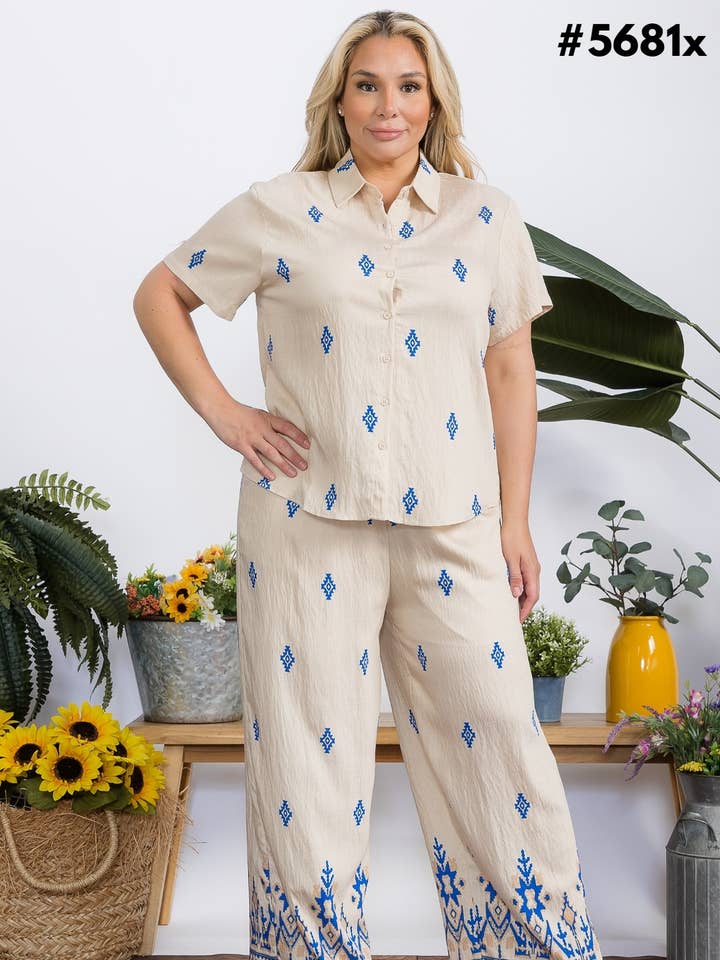 Plus size damtröja och byxor 2-delat set för wholesale av Fashion Space