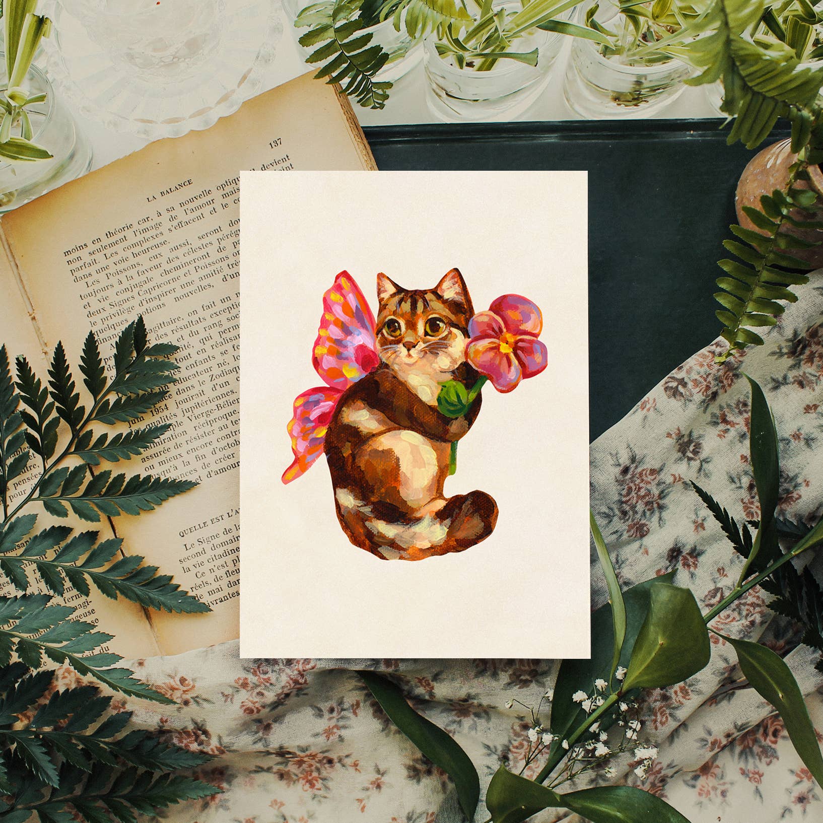 Doro Marcello - Wholesale Art Print - Fairy Cat Art Print | 5x7'' | Cute Whimsical Animal Wall Art1