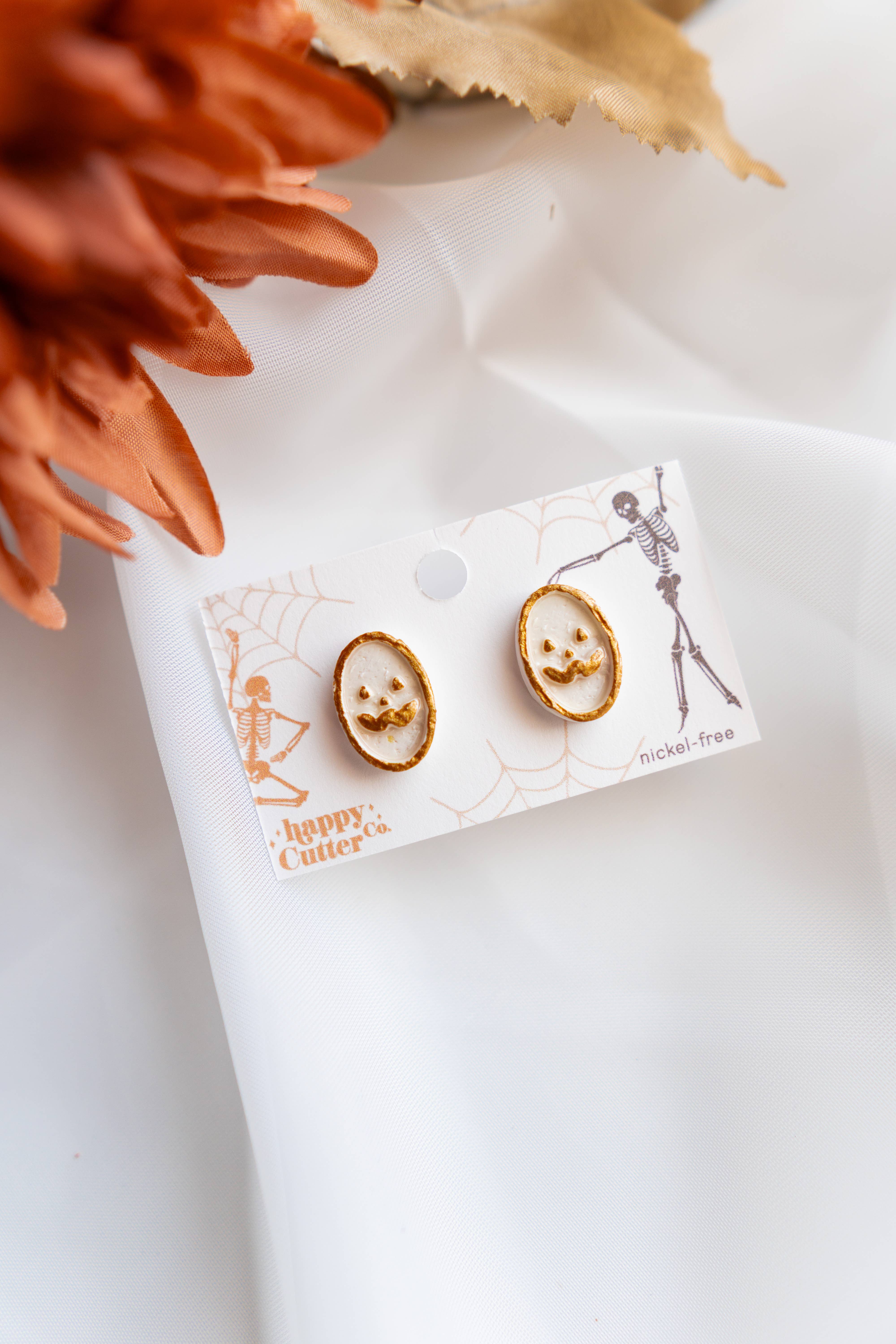 Happy Cutter Co - Wholesale Stud/Post Earrings - Halloween Stud Earrings | Cute Oval Halloween Accessories2