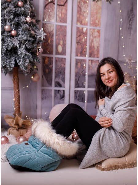 Kinder Hop Happy Feet varme sokker med blade i oceangrøn for engroshandel hos Kinder Hop SP. Z O.O.