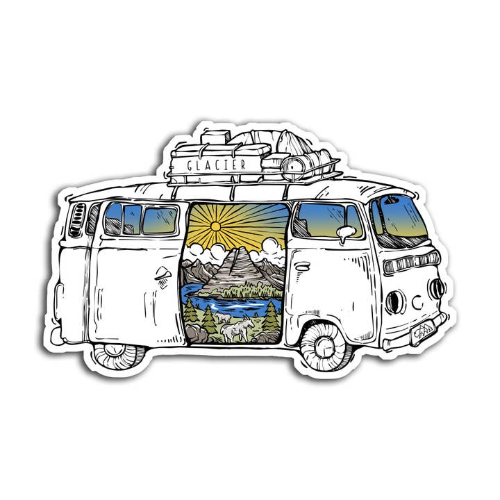 Glacier Road Trip Sticker for wholesale by Wild Tribute