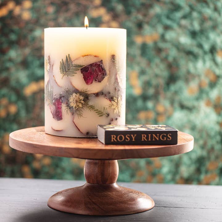 Rosy Rings - Wholesale Pillar Candle - Spicy Apple Small Round Botanical Candle