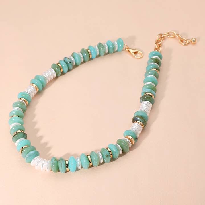 Sensibling Corp. – Colar com missangas/pérolas por atacado – Colar de Pérolas com Contas Redondas Marmoreadas4