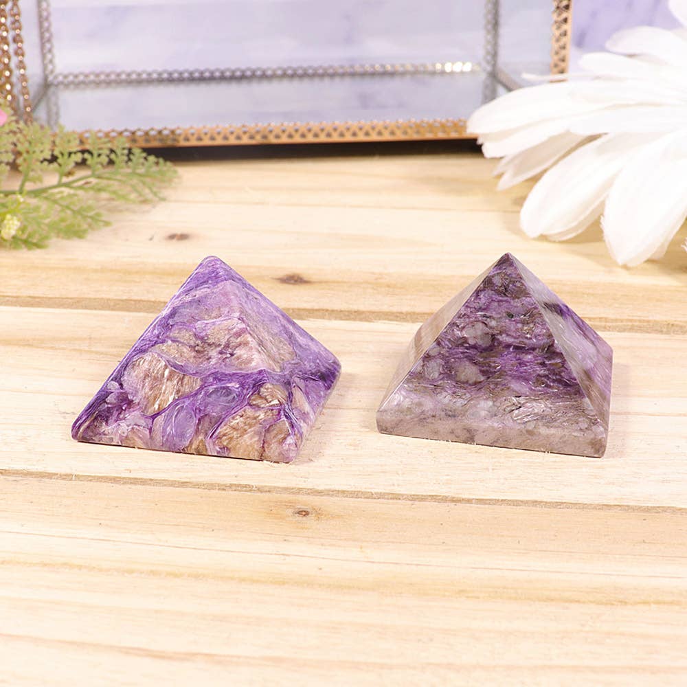 Natures Artifacts Inc - Wholesale Spiritual Stone/Crystal - Charoite Pyramid AAA Grade - Russain Charoite Crystal