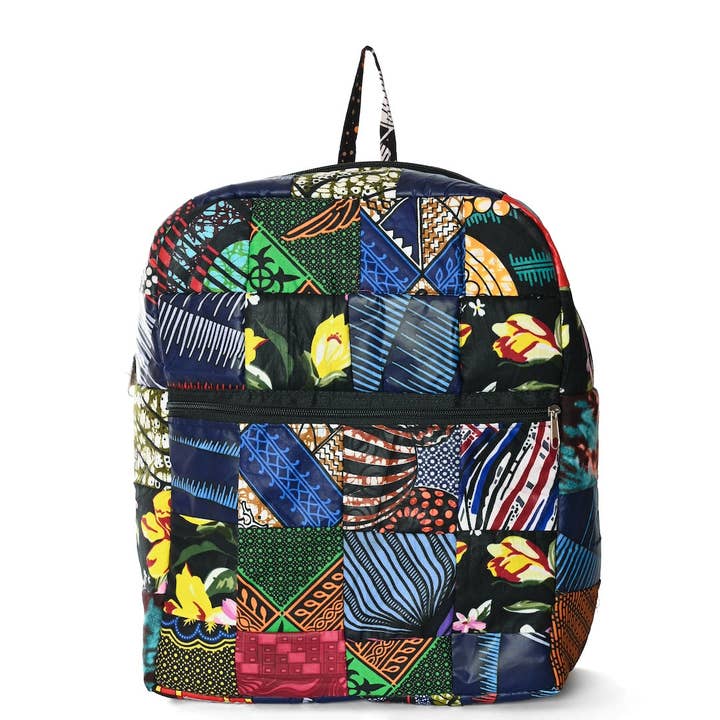 Swahili | AFRICAN MODERN - Wholesale Backpack - Women's - Assorted Colorful Cotton Backpack - Medium