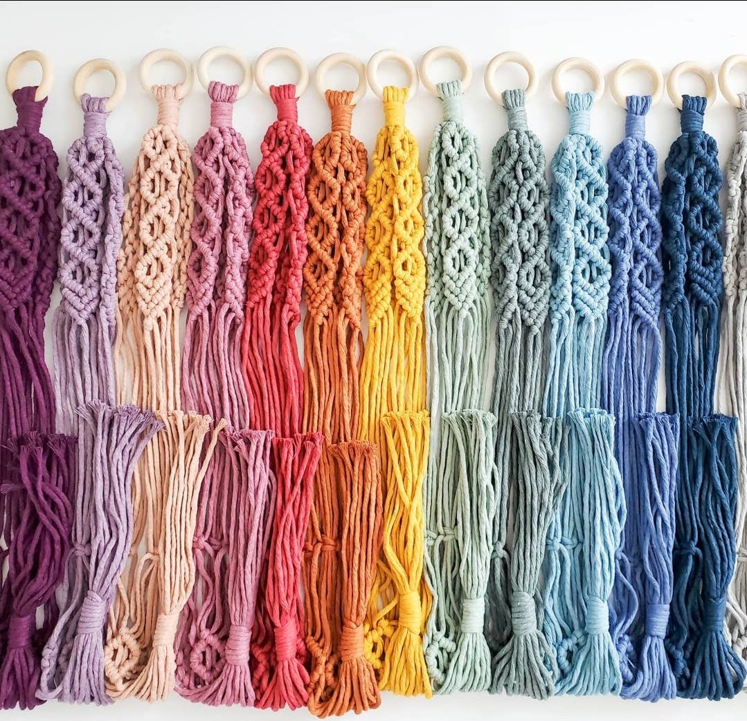 Cord + Quartz - Wholesale Hanging Planter - Macrame plant hanger. Diamond style.100% cotton eco-friendly7