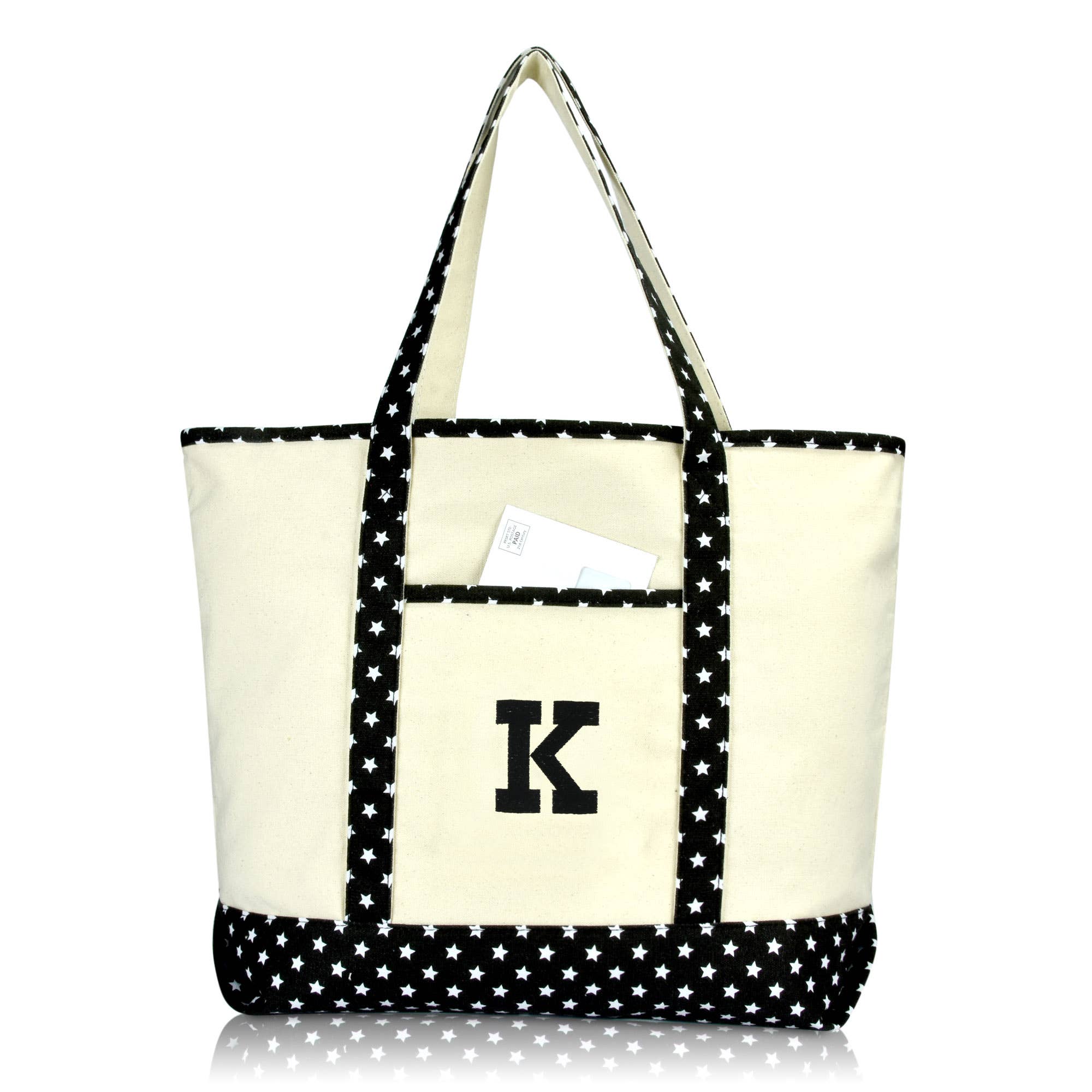 Dalix – wholesale Bärkasse - Dam – DALIX Initial Shoppingväska Personlig Blixtlås Top Letter - K6