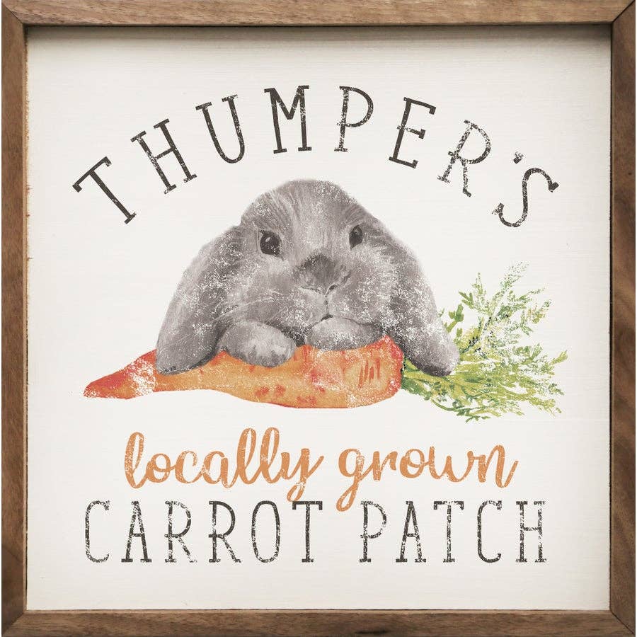 Kendrick Home - Wholesale Sign - Thumper's Carrot Patch White0