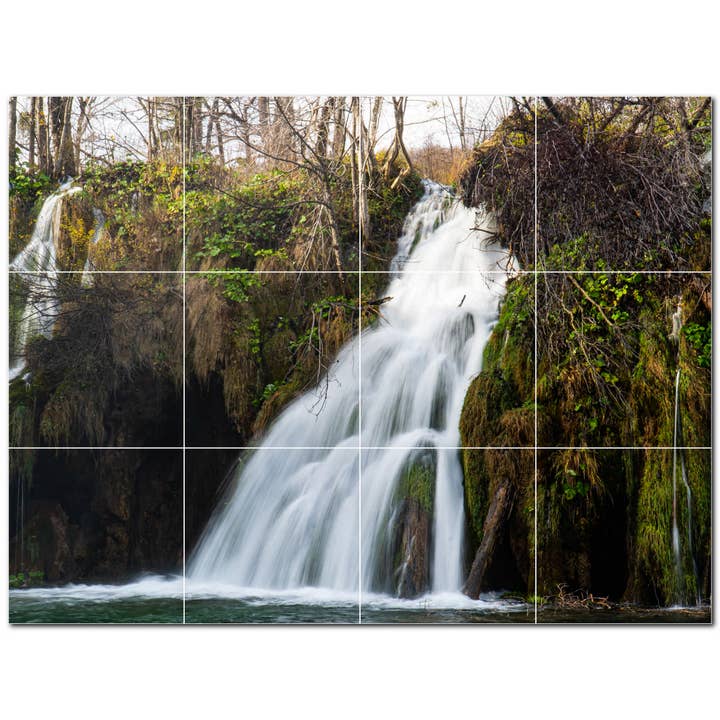 Waterfall Ceramic Tile Mural PT501093 for wholesale by Picture-Tiles.com