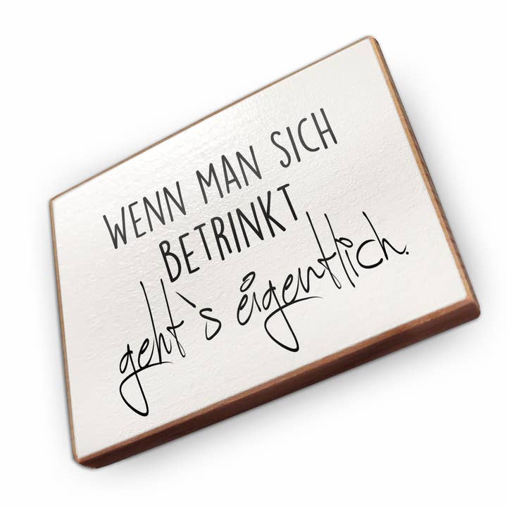 Íman de frigorífico em madeira de faia - Quando se embebeda por atacado de wammi