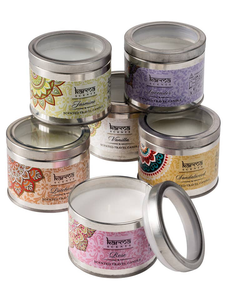 Vela aromática Namaste Scents en lata con tapa de vidrio para venta al por mayor de Namaste