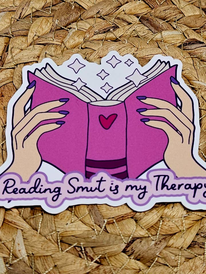 Reading Smut Is My Therapy Sticker for wholesale by Bookmarks and Daydreams