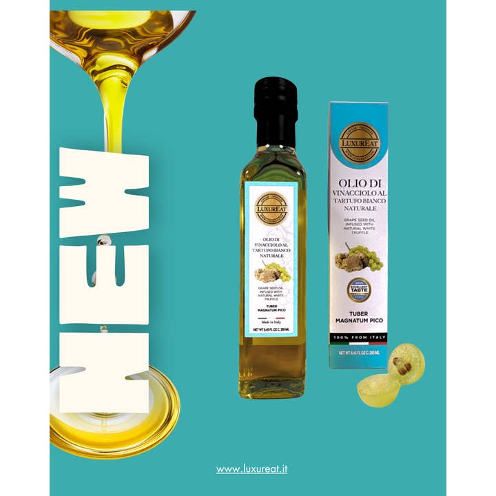 Grapeseed Oil with Natural White Truffle 250 ml for wholesale by Truffleat srl