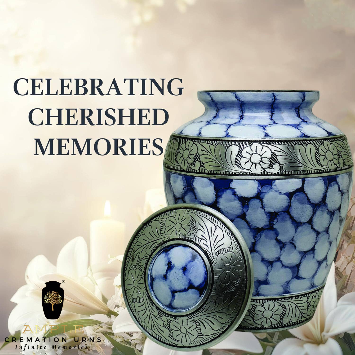 Ample Cremation Urns - Wholesale Urn - Beautiful Cremation Urn with Threaded Lid5