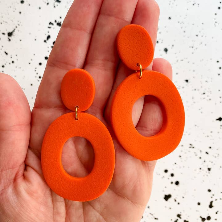 Halloween Polymer Clay Hoop Earrings with Dangles for wholesale by Lauren Likes Art