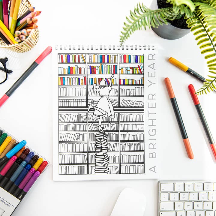 A Brighter Year - Vendita all'ingrosso Catalogo - Calendario sempreverde da colorare per 12 mesi, da colorare per giorno, 20257