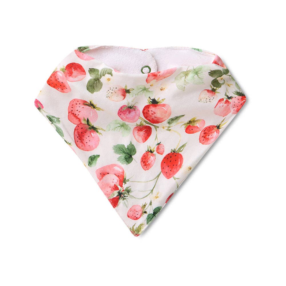 Snuggle Hunny - Wholesale Bib - Baby - Strawberry Organic Dribble Bib1