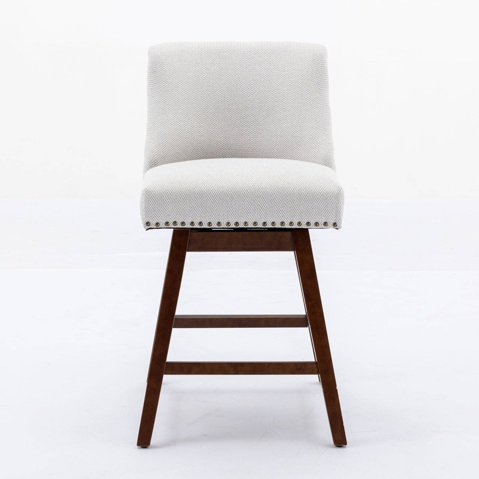 HOMYCASA DESIGN INC - Wholesale Stool - Swivel Bar Stools Set Ivory Fabric 26 Inch Height6