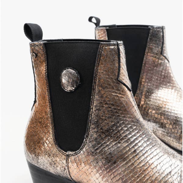 Club Cubano - Wholesale Chelsea Boots - Men's - HUGO Mens Leather Cuban Heel Boots Gold Snake3
