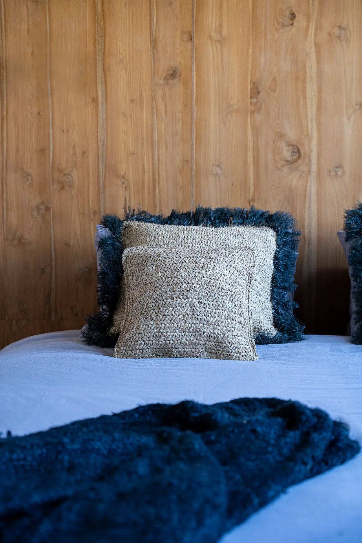 Bazar Bizar Living - Wholesale Throw Pillow Cover - The Raffia Flores Cushion Cover Square - Natural - 40x409