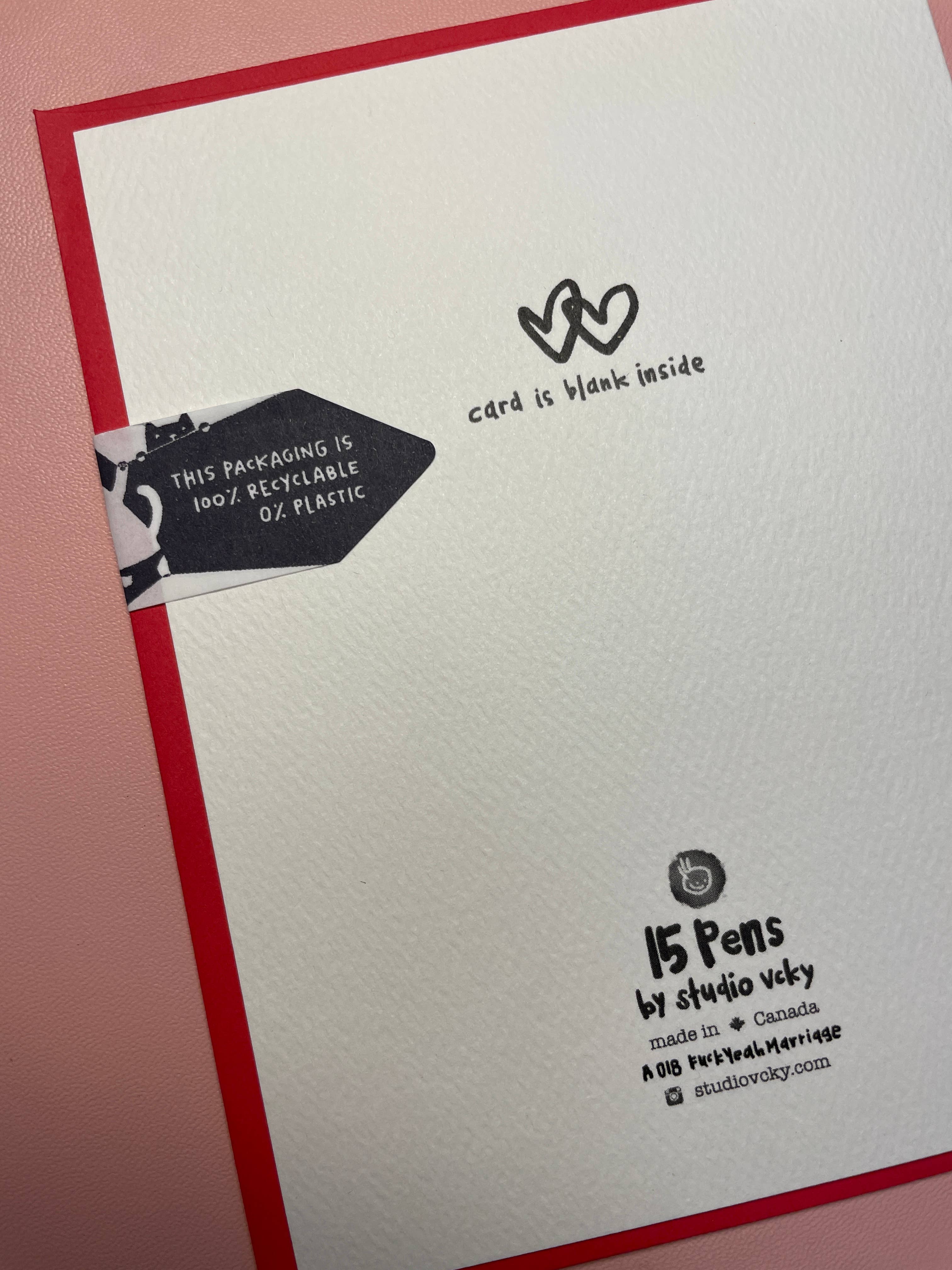 studio vcky - Wholesale Wedding Card - Greeting Card - Pen15 - Fuck Yeah Marriage2