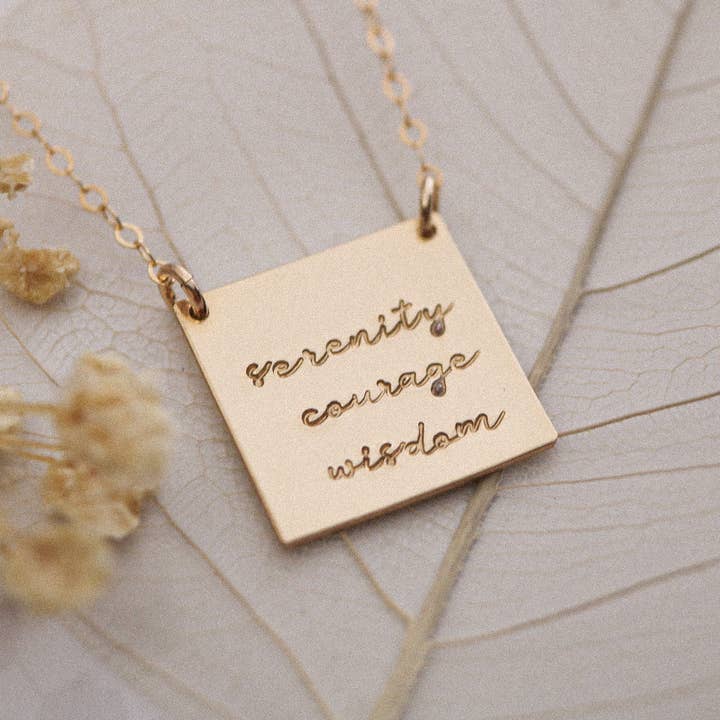Tickle Bug Jewelry - Wholesale Pendant/Charm Necklace - Serenity Prayer Necklace, 14k Gold Filled or Sterling Silver