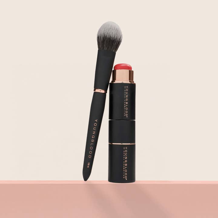 Youngblood Mineral Cosmetics - Wholesale Cheek/Face Makeup Brush - YB14 Multi-Tasker Crème Blush Luxe Brush Tester3