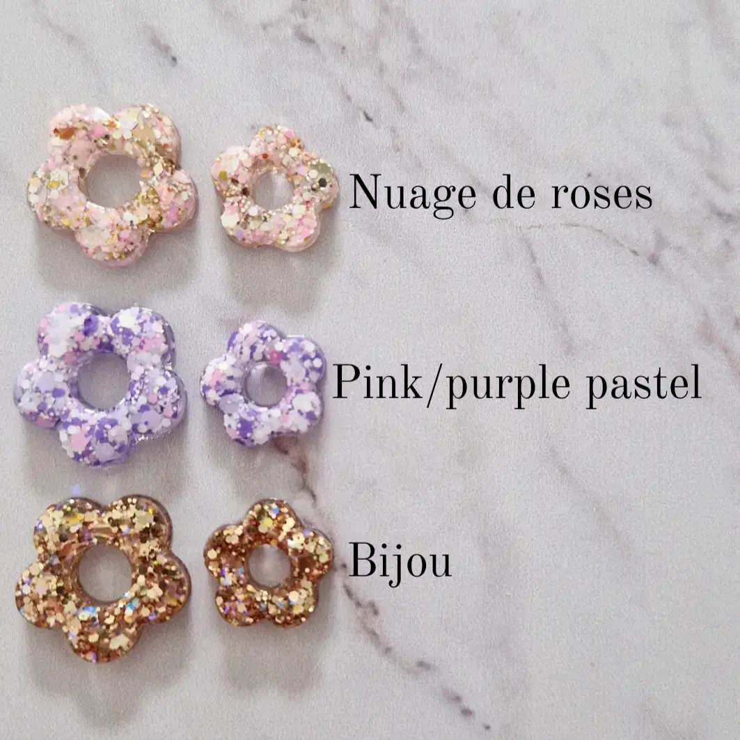 Les Noeuds de Maman - Vente Pince à cheveux – femme - Fleurs pour créole SEULES (sans créoles) couleurs au choix7