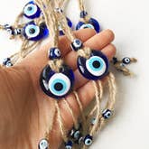 Evileyefavor β wholesale Decorative tassel/wall drop β Blue Evil Eye Wall Hanging - Small2