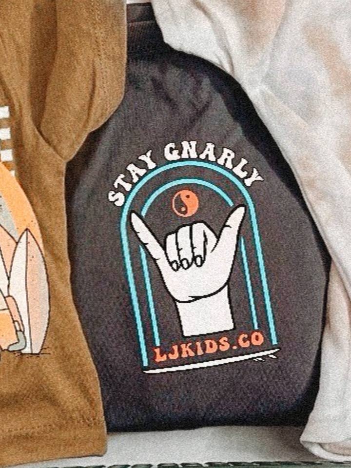Stay Gnarly (front pocket and full back) for wholesale by LJkids.Co