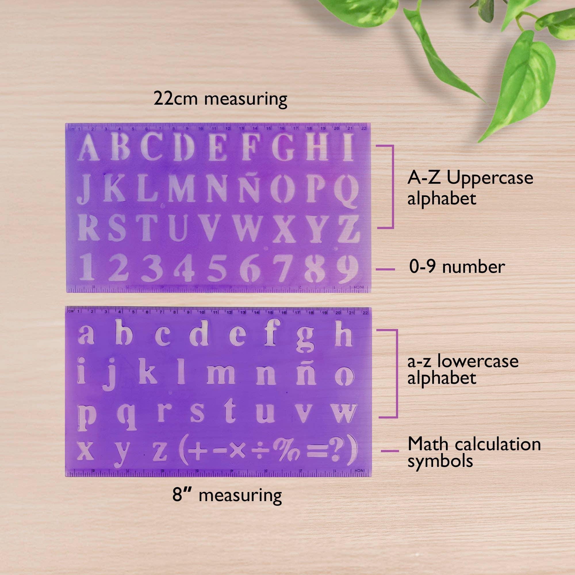 BAZIC Products - Wholesale Stencil/Craft Die - 20mm Size Lettering Stencil Ruler Sets (2/Pack)2