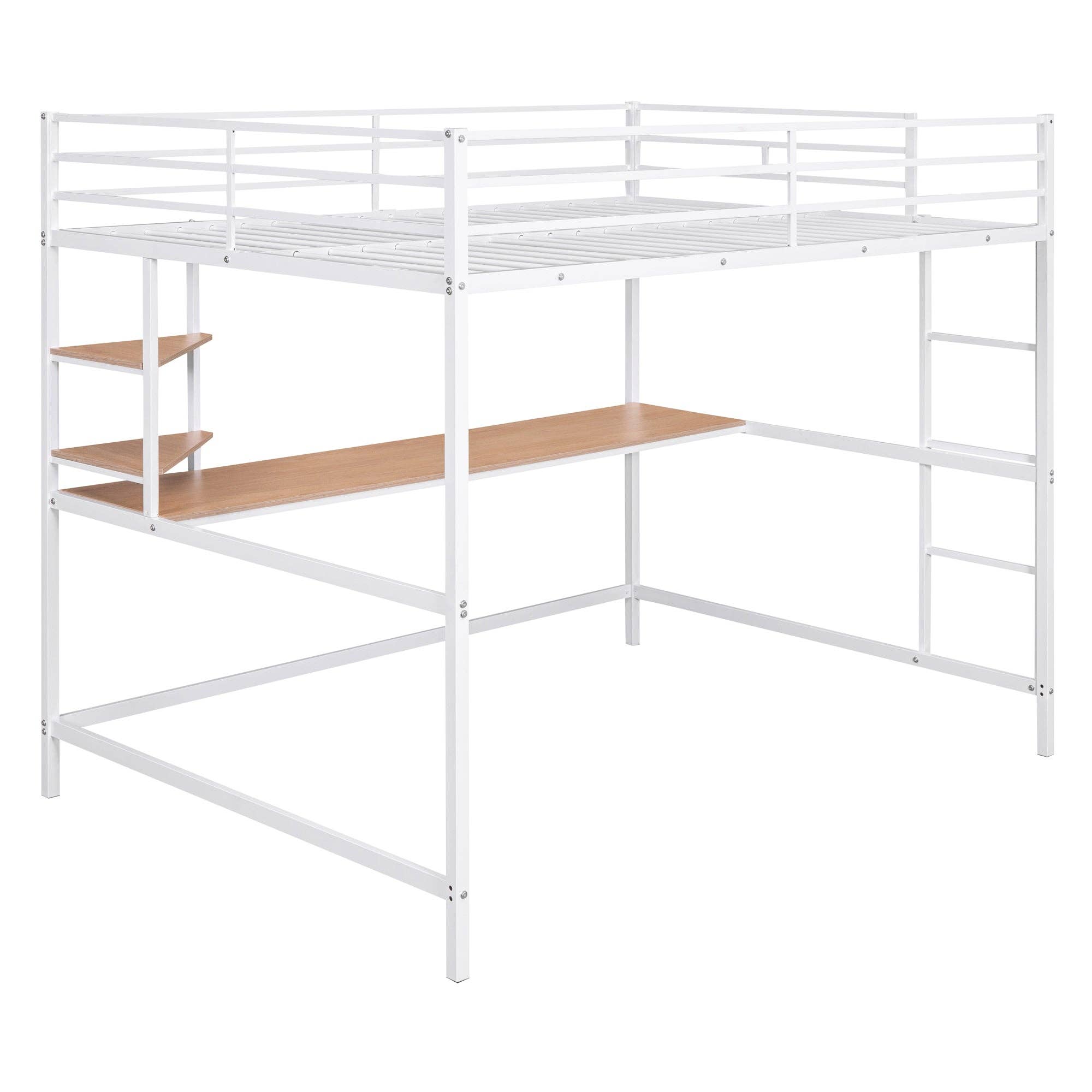 VTNG50 - Wholesale Bed - Full Metal Loft Bed with Desk and Shelve, White4