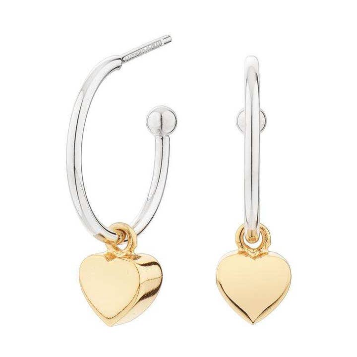 Brincos de Argola Coração Banhado a Ouro por atacado de Itemporality