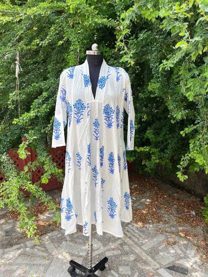 Bhawana Handicrafts - Wholesale Dress - Women's - Cotton Indian Block Print Long Wear Dress for Women1