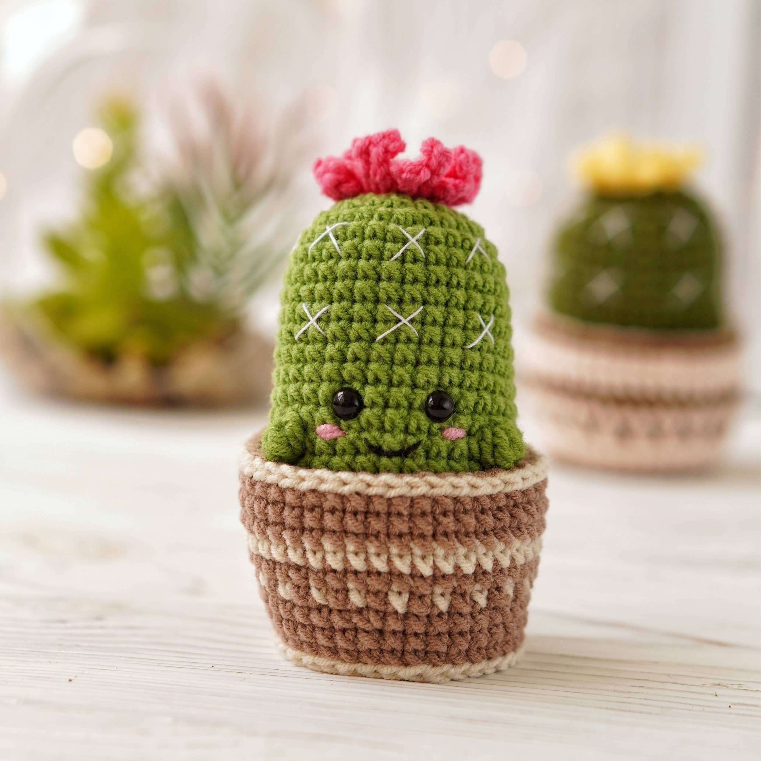 TOMOPOD LLC - Wholesale Car Decorative Charm - Women's - Crochet Cheeky Cactus, Amigurumi Cactus, Handmade Plant1