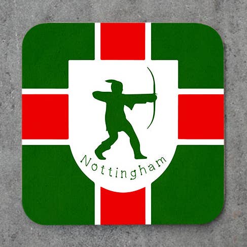 Nottinghamshire Flag Coaster for wholesale by Dukki Gifts