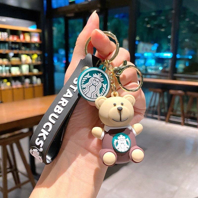 FurDecoration - Wholesale Keychain - Women's - Starbucks Milk Tea Cup Bear Keychain Ornament8