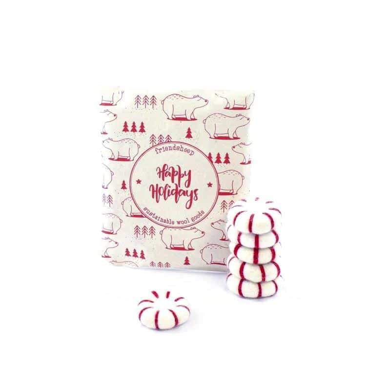 Friendsheep - Venta al por mayor Adornos - Adorno de lana ecológica Peppermint Holiday, clásico