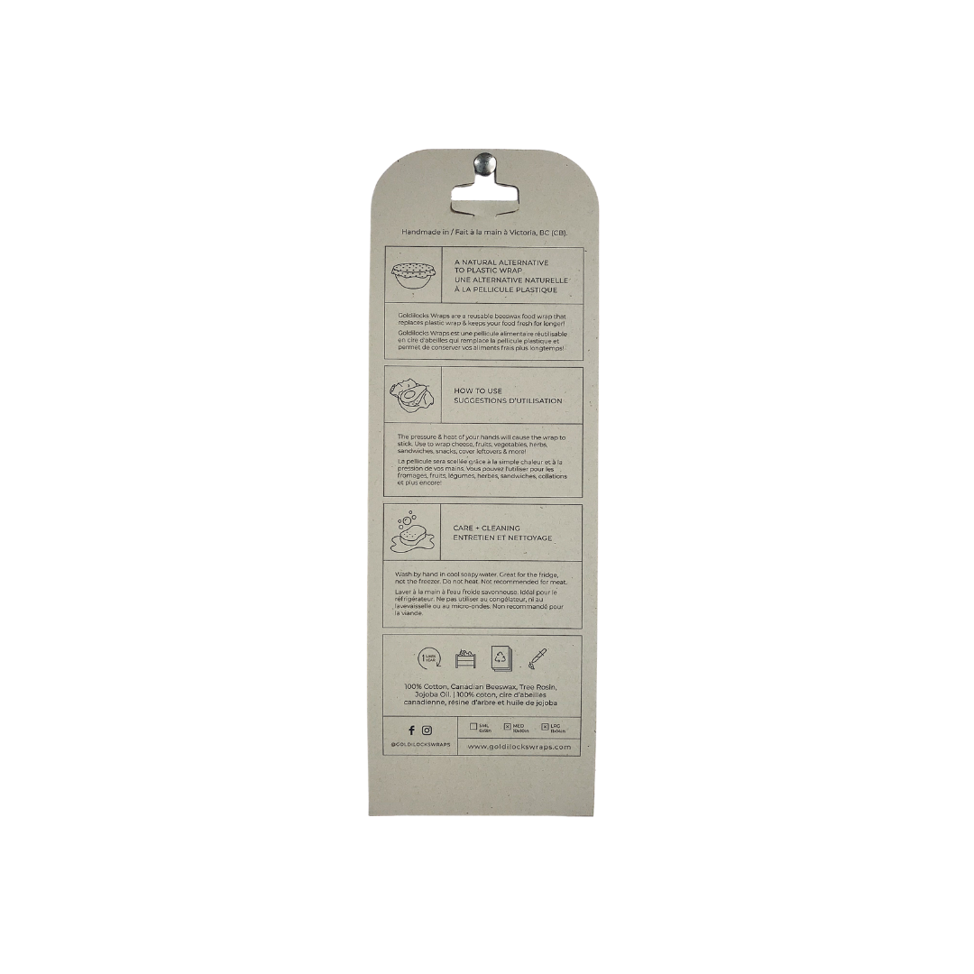 Goldilocks Goods - Wholesale Food storage wrap/bag - Beeswax Food Wraps: Honeybees Set of 34