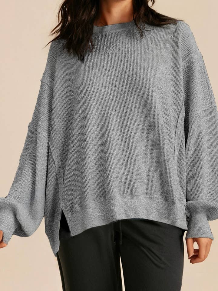 Bishop Sleeve Split Oversized Sweatshirt for wholesale by LA Society
