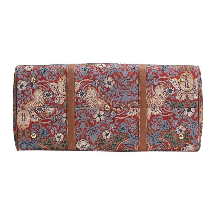 Signare Tapestry - Wholesale Weekender Bag - Unisex - William Morris Strawberry Thief Red - Big Holdall Bag2