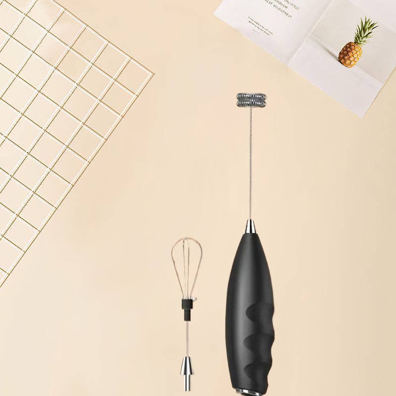 Modpopdeco - Vente Ustensile/gadget de cuisine - Fouet Électrique Mini à Piles à Double Tête Mousseur à Lait à Main Crème Œuf Outil de Cuisine pour Mousse de Cuisson en Plastique ≤36V 1W0